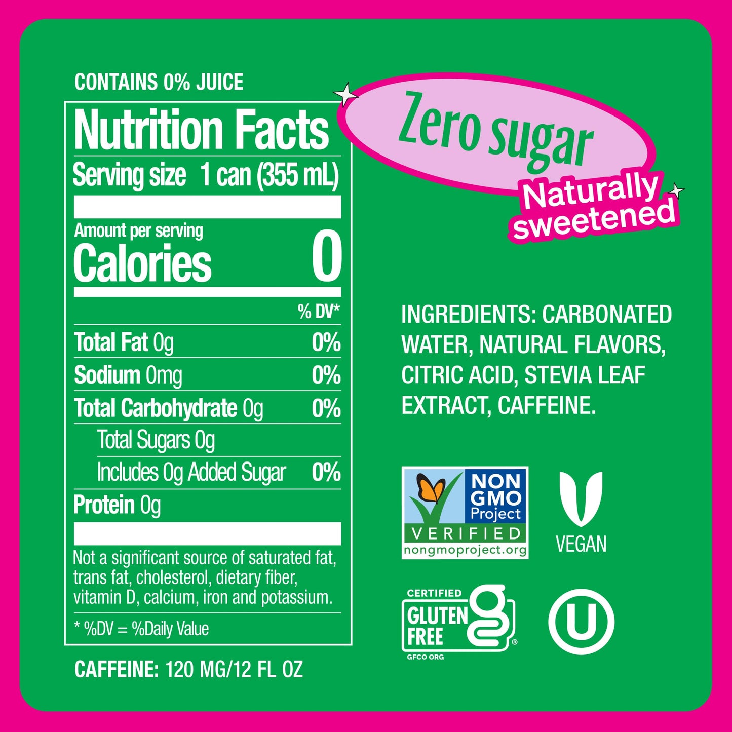 Zevia Zero Sugar Energy Drink, Watermelon, 12 Ounce Can