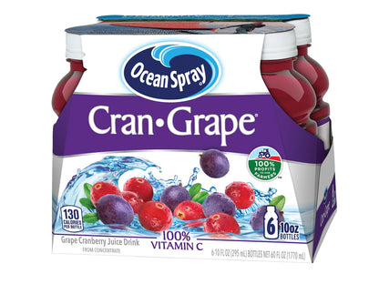 Ocean Spray® Cran-Grape® Cranberry Grape Juice Drinks, 10 Fl Oz Bottles, 6 Count