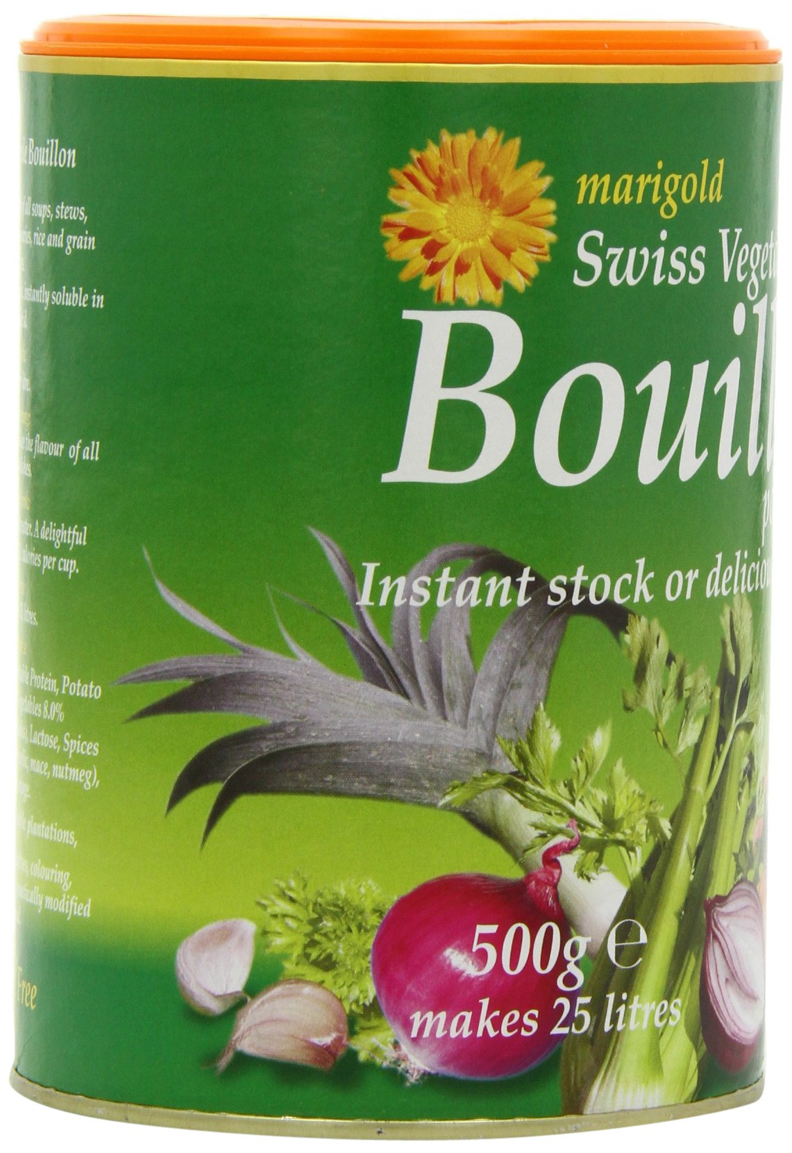 Marigold Health Foods Bouillon Instant Vegetable Stock Powder 500 g - Vegan & Gluten Free - Makes 25 Litres