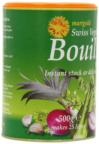 Marigold Health Foods Bouillon Instant Vegetable Stock Powder 500 g - Vegan & Gluten Free - Makes 25 Litres