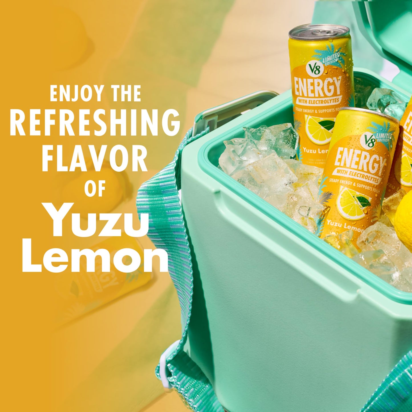V8 Energy Yuzu Lemon Energy Drink, 8 fl oz Can, 6 pack