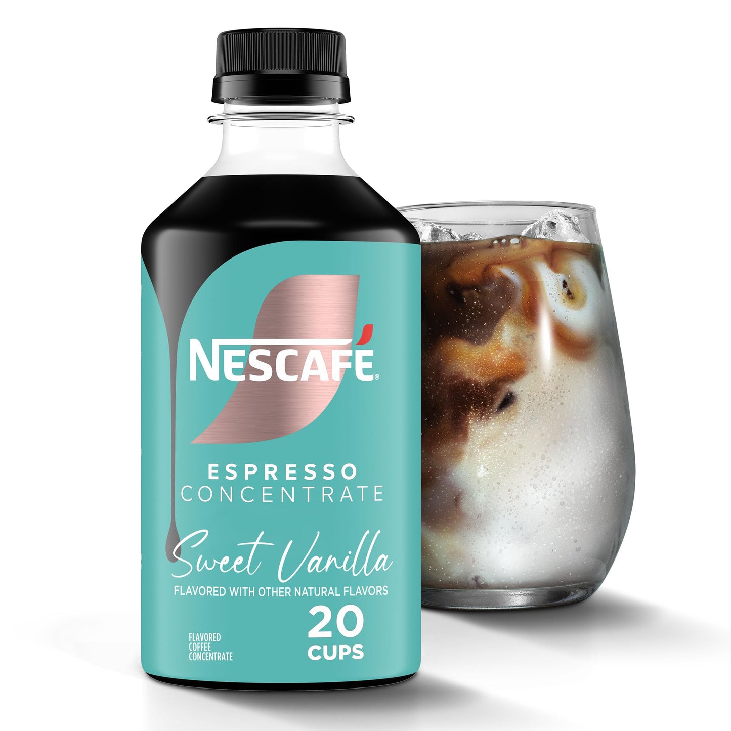 NESCAFÉ Espresso Concentrate Sweet Vanilla Flavored, Instant Espresso Coffee Concentrate, Cold Brew Style, Iced Coffee Style Drinks, 300ml Bottle