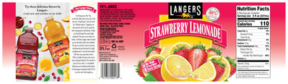 Langers Strawberry Lemonade, 64 fl oz (Pack of 8)