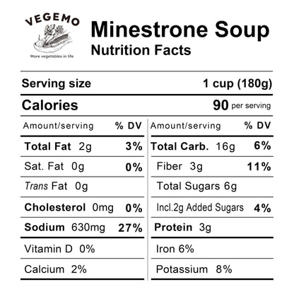 VEGEMO, Minestrone Soup, vegan, 0g Trans Fat, No Preservatives, No artificial dyes, No Added MSG, made in Japan, 6.35 oz, Pack of 4, Microwavable cup