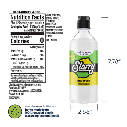 SodaStream Pepsi, Starry & MTN Dew Variety Pack, Zero Sugar, Variety Pack, New Pour Bottle 440ml, (Pack of 3)