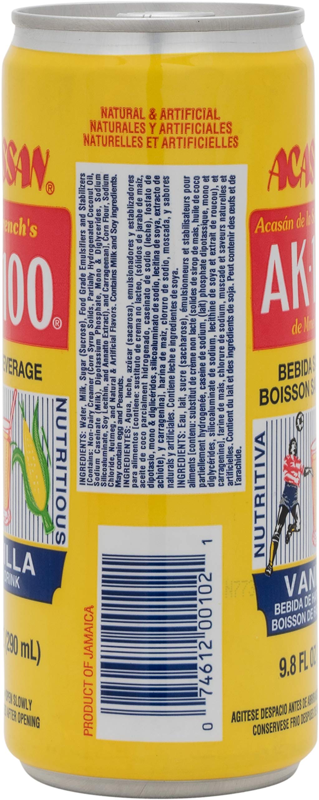 Acassan Mrs. French Ak-100 Vanilla Corn Drink, 9.8 fl Oz (Pack of 12)
