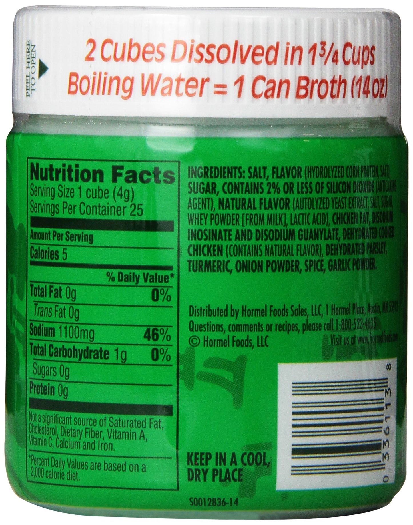 Herbox Bouillon Cubes Chicken 25 cubes, 3.33-Ounce (Pack of 6)