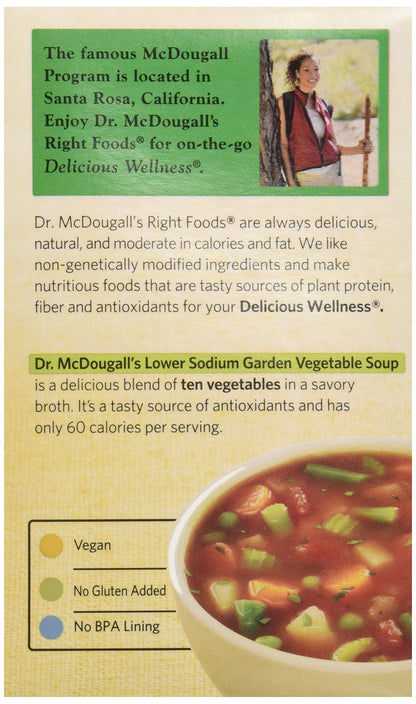 Dr Mcdougalls, Low Sodium Garden Vegetable Soup, 17.9 Ounce (Pack of 6)