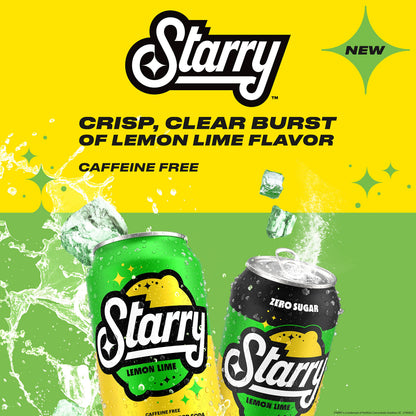 Starry Lemon Lime Soda, 7.5oz Mini Cans (10 Pack)