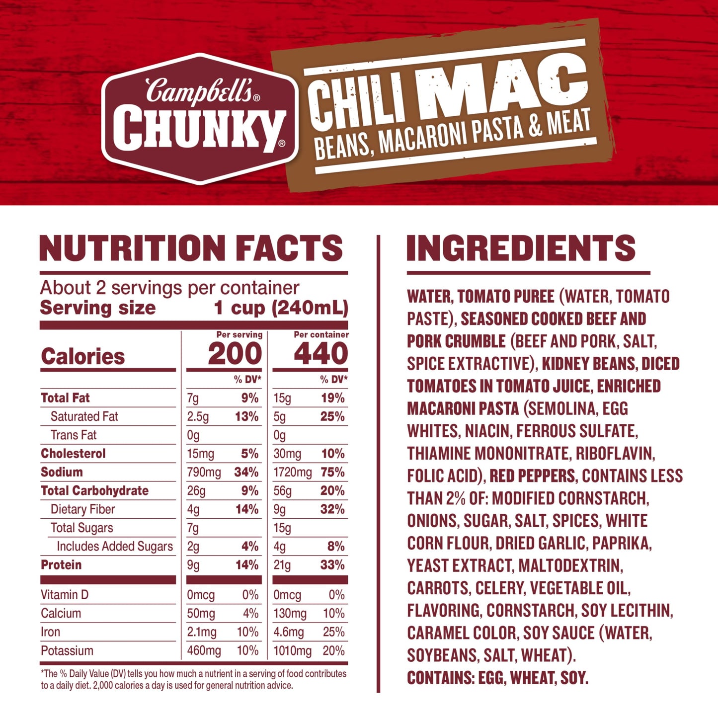 Campbell's Chunky Soup, Chili Mac Soup, 18.8 Ounce Can (Pack of 4)