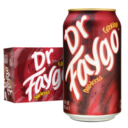 Faygo Dr. Faygo | 12-Pack of 12oz Cans | Spicy Cherry Flavor Twist | Caffeinated | Unique Take on a Classic