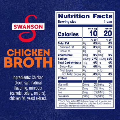 Swanson Chicken Broth, 14.5 Oz Can (12 Pack)
