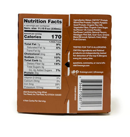 OWYN Dark Chocolate Plant Based Protein Shake 4pk, 11.15 FZ