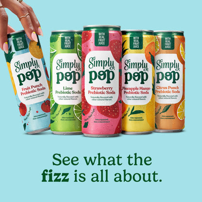 Simply Pop, Fruit Punch Prebiotic Soda, 12 Fl Oz