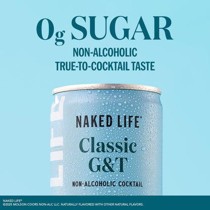 Naked Life Non-Alcoholic Drinks, Mojito 8.4 Fl Oz Cans, Pack Of 4 + Classic G&T 8.4 Fl Oz Cans, Pack Of 4