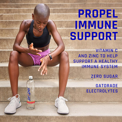 Propel Immune Support with Vitamin C + Zinc, 3 Flavor Variety Pack, 16 Fl Oz (Pack of 12)