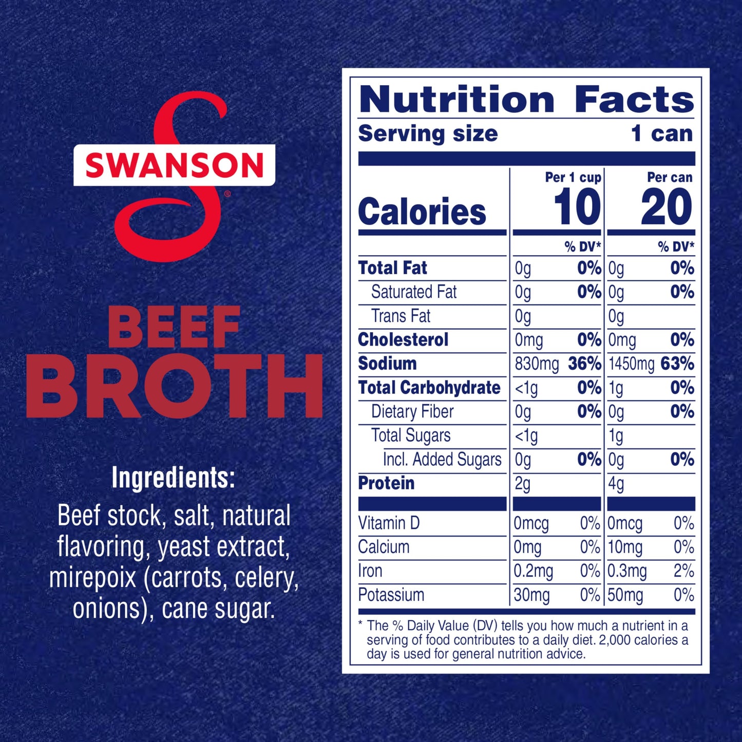 SWANSON S 100% Natural, Gluten-Free Beef Broth, 14.5 Oz Can (Pack of 24)