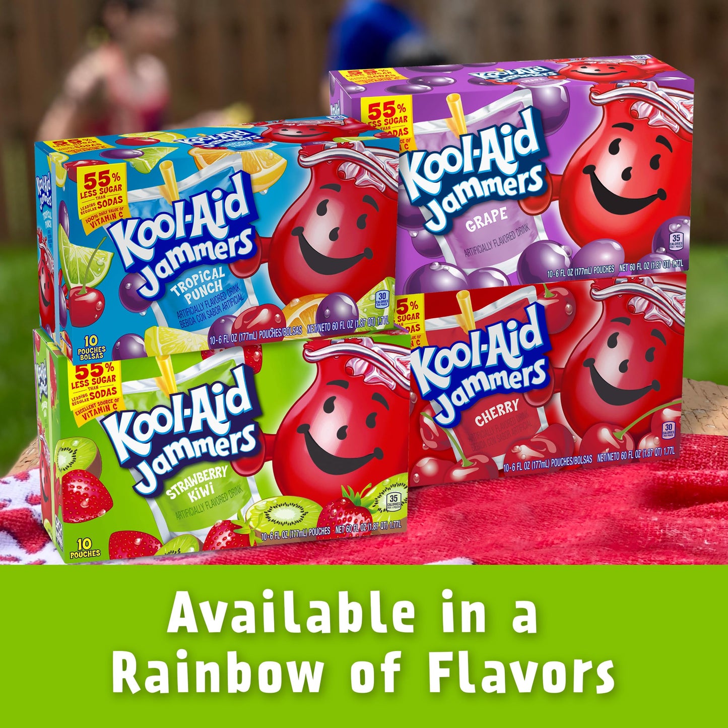 Kool-Aid Jammers Artificially Flavored Drink, 1 Pouches, for School Lunches and On-the-Go Hydration, Strawberry Kiwi Flavor, Excellent Source of Vitamin C, 6 fl oz
