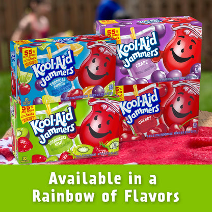 Kool-Aid Jammers Artificially Flavored Drink, 1 Pouches, for School Lunches and On-the-Go Hydration, Strawberry Kiwi Flavor, Excellent Source of Vitamin C, 6 fl oz