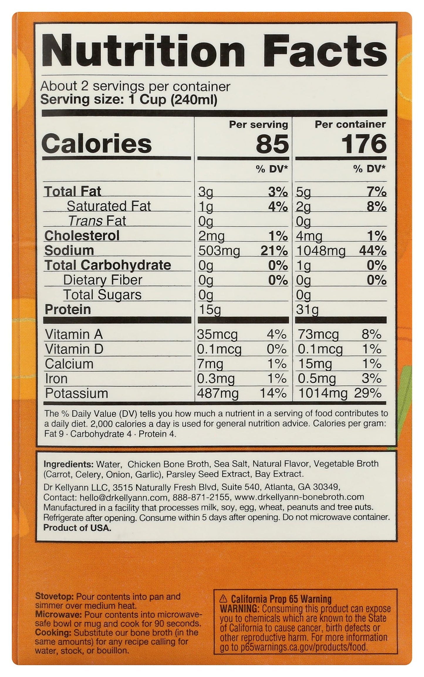 Dr. Kellyann, Bone Broth Chicken Roasted, 16.9 Ounce