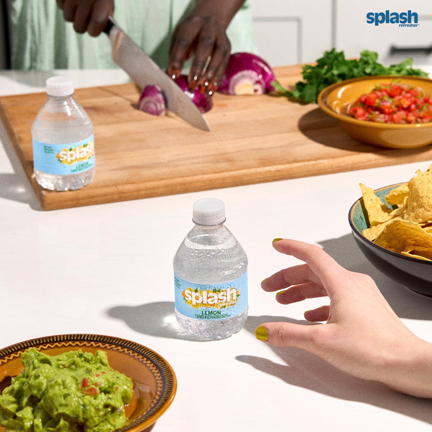SPLASH REFRESHER Lemon Flavor Water Beverage, 8 Fl Oz Plastic Bottles (24 Count)