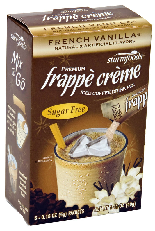 Sturm's Village Farm Stix Sugar Free French Vanilla Frapp Cr?me 8 Count, 1.4-Ounce Boxes (Pack of 6)