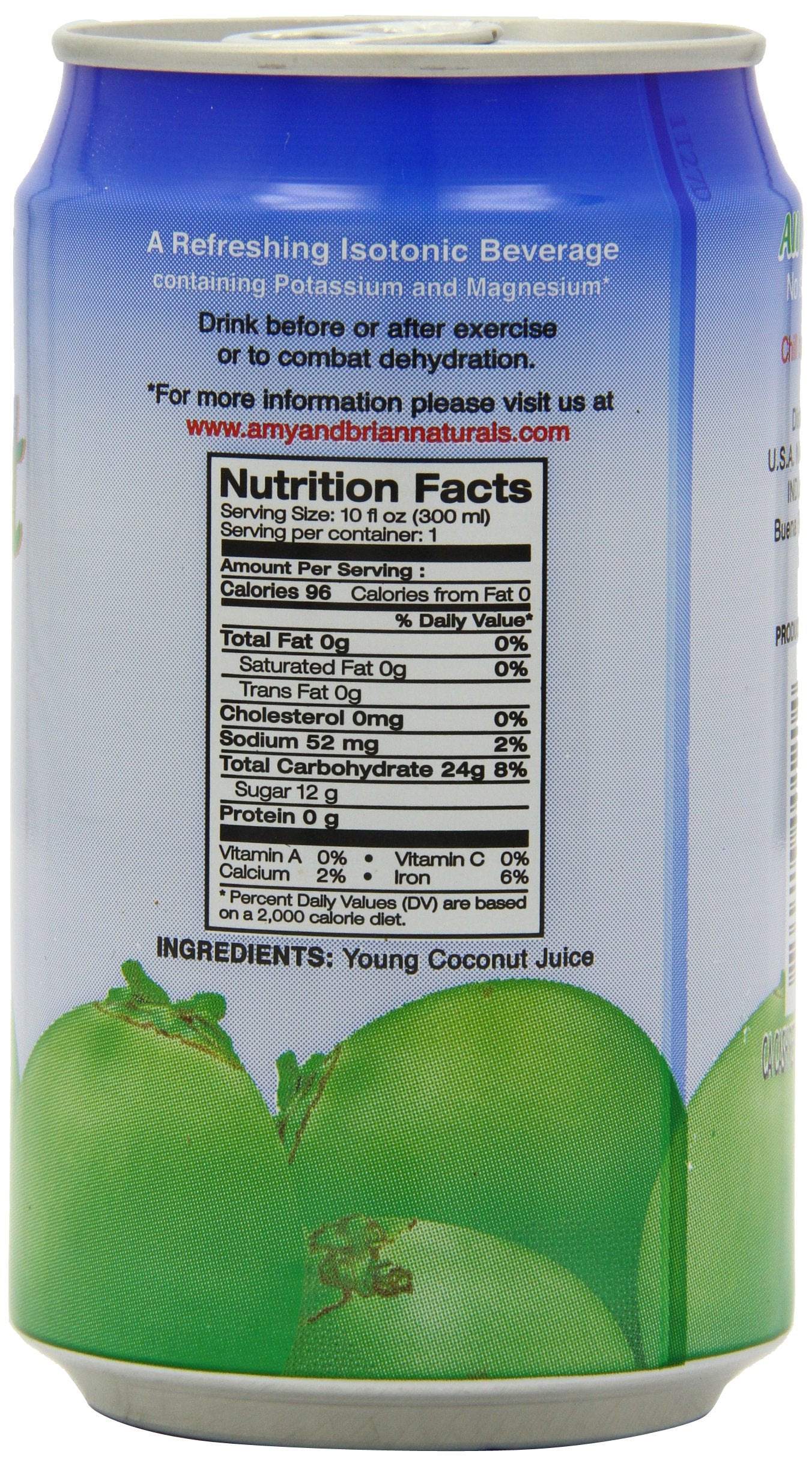 Amy & Brian Coconut Water Original, 10 Fl Oz (Pack of 24)
