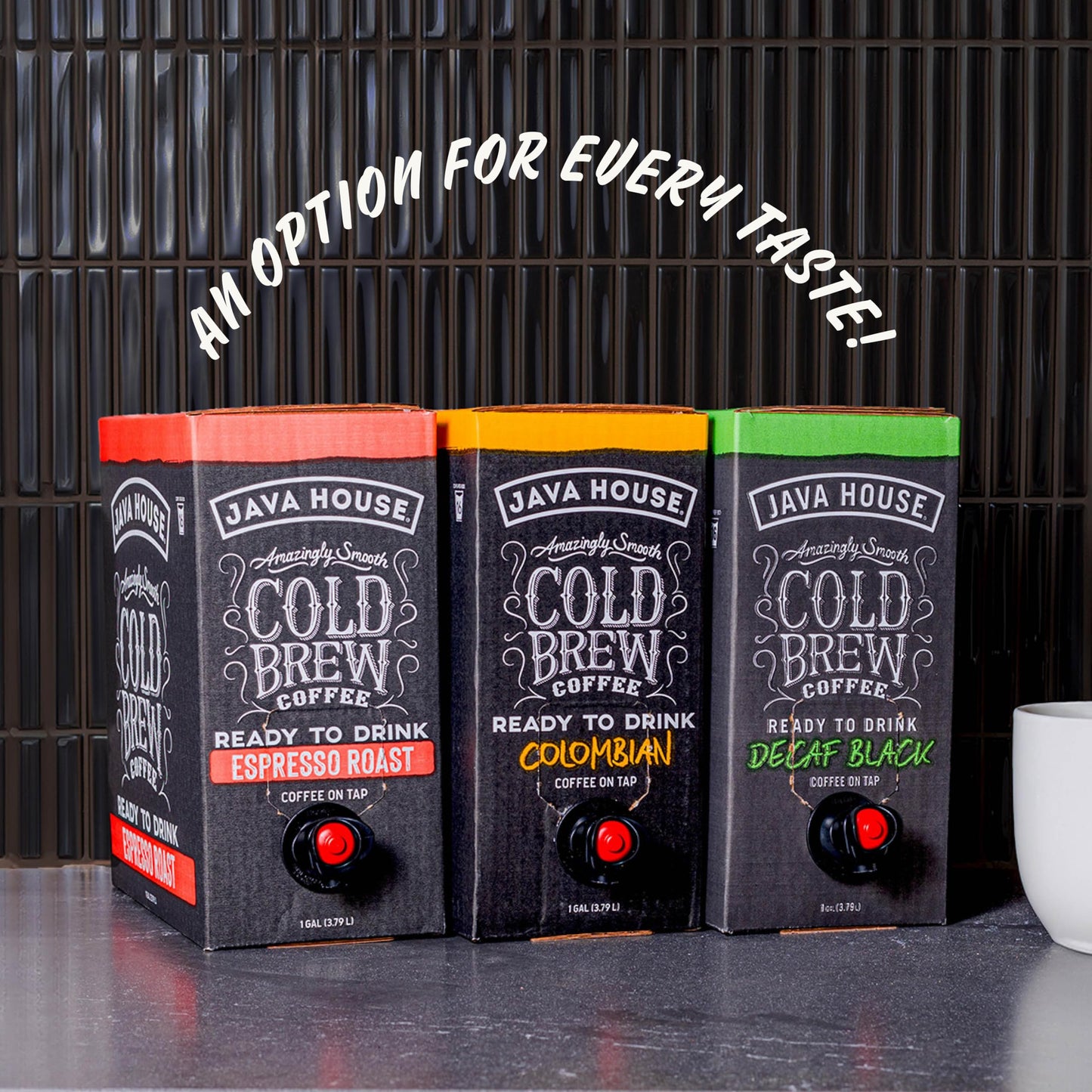 Java House Cold Brew Coffee on Tap – Premium 100% Arabica Dark Roast – Smooth Espresso Flavor with Dark Chocolate Notes – 1 Gallon Box (16 Servings) – Ready to Drink, No Brewing Required, Fridge-Friendly