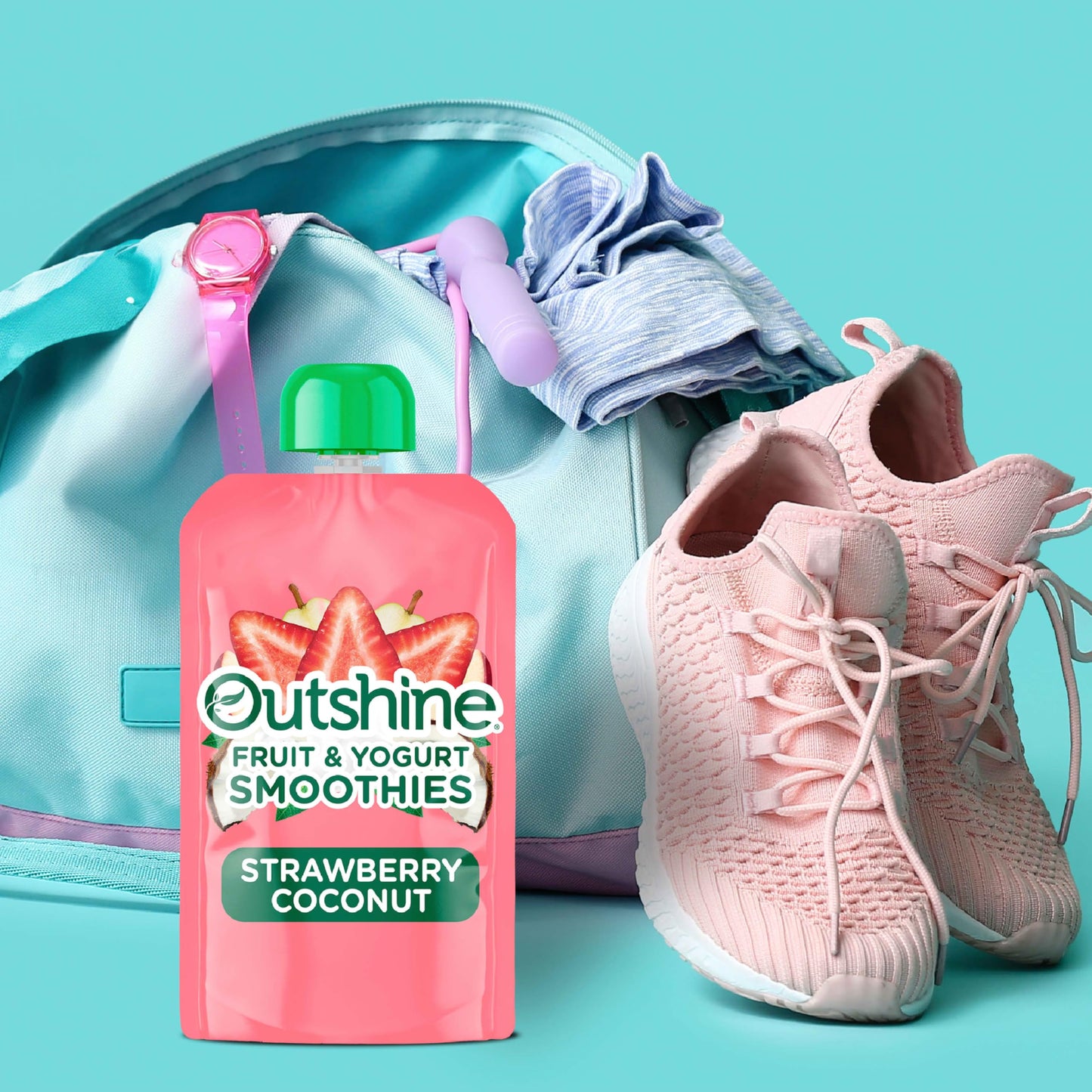Outshine Fruit & Yogurt Smoothie Strawberry Coconut, Smoothie Pouch, On The Go Snack, 4Pk 3.5 oz