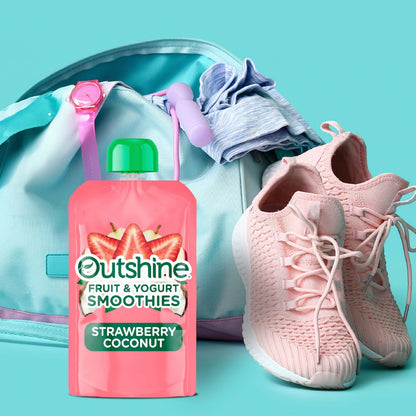 Outshine Fruit & Yogurt Smoothie Strawberry Coconut, Smoothie Pouch, On The Go Snack, 4Pk 3.5 oz