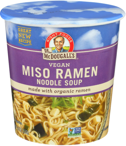 Dr. McDougall's Organic Miso Big Soup Cup, Garlic Ginger with Noodles, 1.9 oz