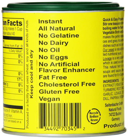 Seitenbacher Vegetarian Vegetable Broth and Seasoning, 5-Ounce Cans (Pack of 6)