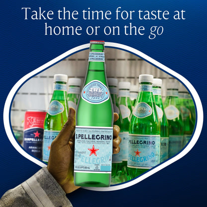 S.Pellegrino Sparkling Natural Mineral Water, Glass Sparkling Water Bottle, 25.3 Fl Oz