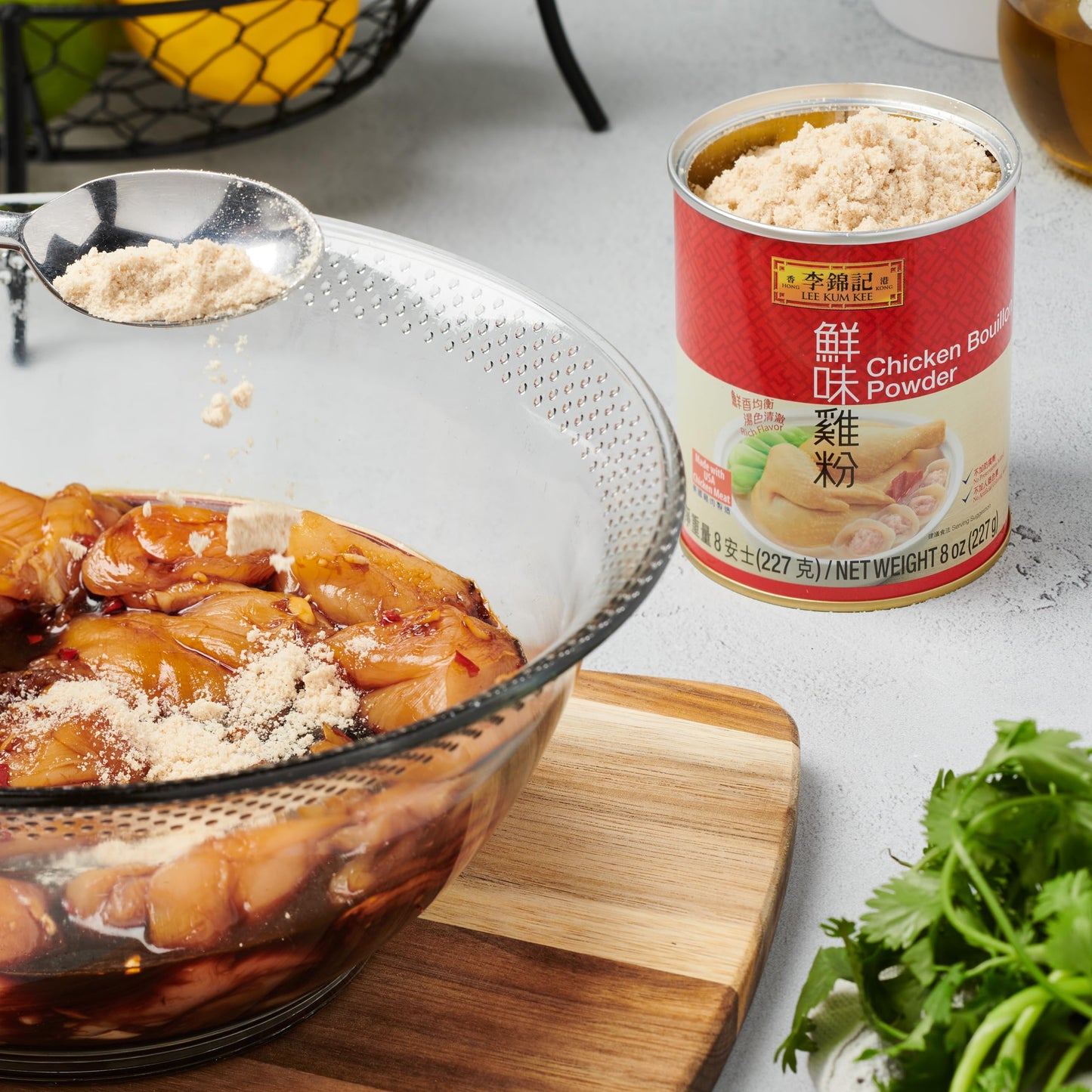 Lee Kum Kee Chicken Bouillon Powder (8 oz - 1 Pack) – Gluten Free, Authentic Chicken Flavor for Soups, Stews, Marinades, Porridge, Seafood, and Seasoning WonTon Soups