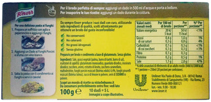 Knorr: "Funghi Porcini" Bouillon Cubes, Porcini Mushrooms Taste * Pack of 4 10-Cubes Boxes, 10g Each Cube *