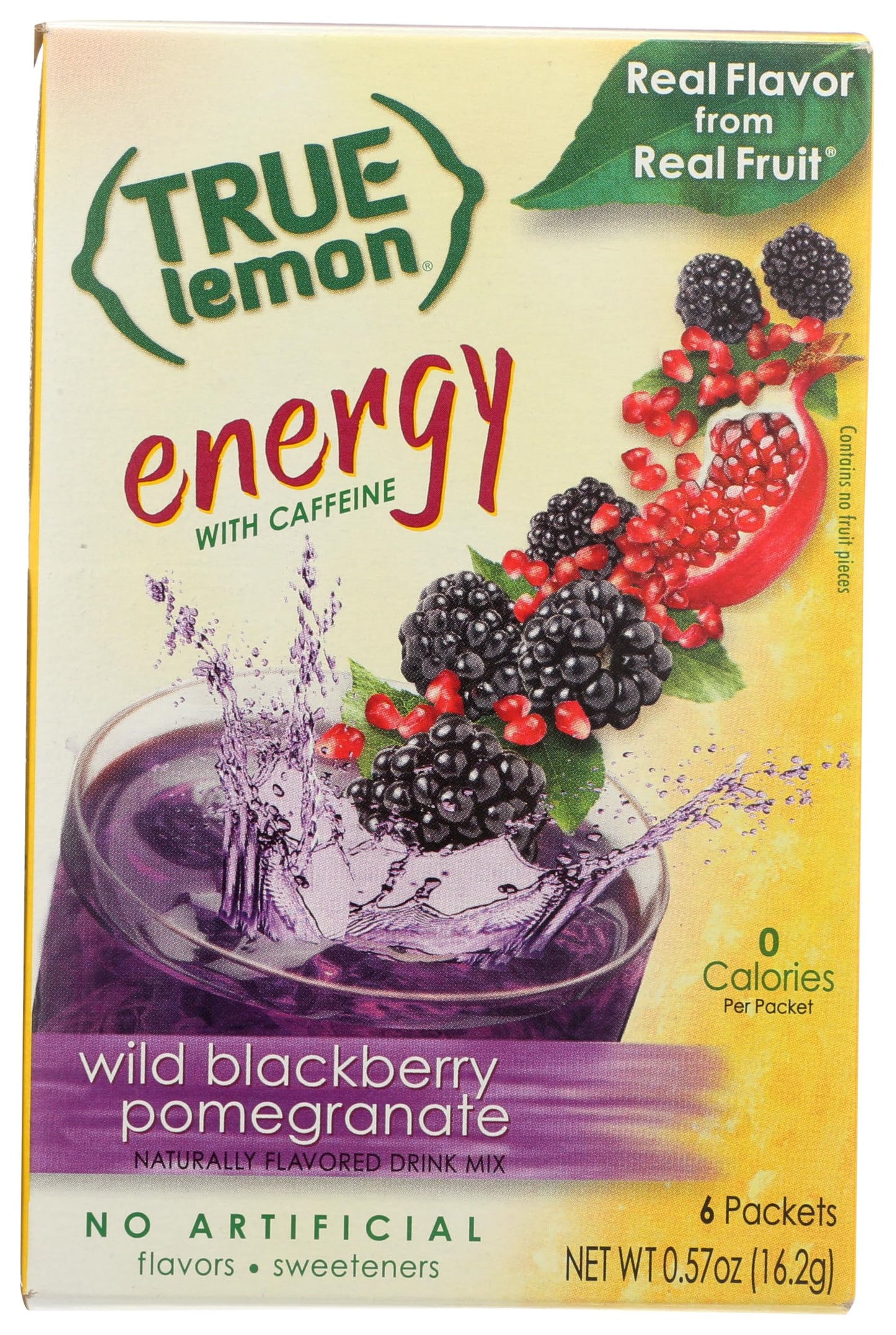 True Lemon (Energy Drinks) Wild Blackberry Pomegranate, Instant Powdered Drink Mix, 6 Count (Pack of 4)