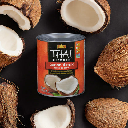 Thai Kitchen Coconut Milk, 96 fl oz (Pack of 6) - Six 96 Fluid Ounce Containers of Unsweetened, Premium Dairy Free Coconut Milk Perfect for Vegan Curries, Sauces, Soups, Desserts, and Beverages