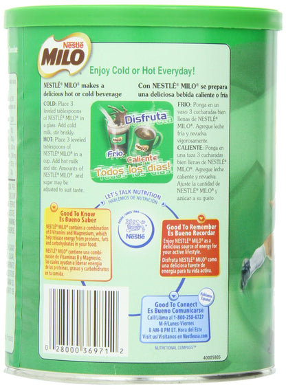 Nestle MILO Activ-Go Chocolate Malt Powder Drink Mix 14.1 oz (Pack of 12)
