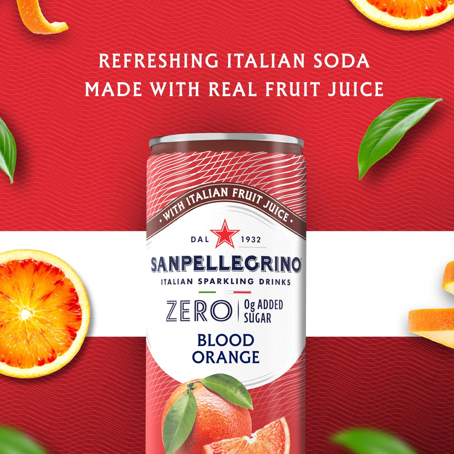 Sanpellegrino Italian Sparkling Drink, Blood Orange, 6 Cans, 11.15 Fl Oz Can