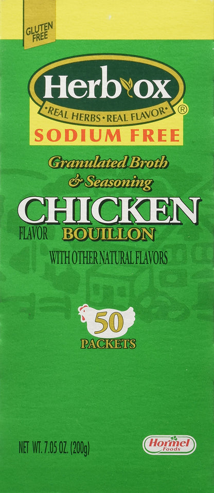 Herb-ox Hormel Herb Ox Chicken Bouillon Sodium Free 50 Packets