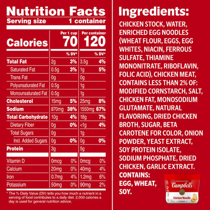 Campbell's Chicken Noodle Soup, 15.4 Oz Microwavable Bowl