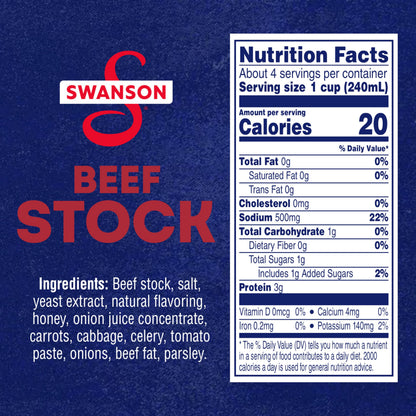 SWANSON S Beef Stock, 32 oz Carton
