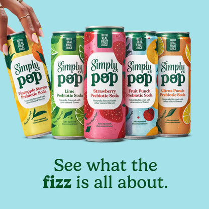 Simply Pop, Pineapple Mango Prebiotic Soda, 12 Fl Oz