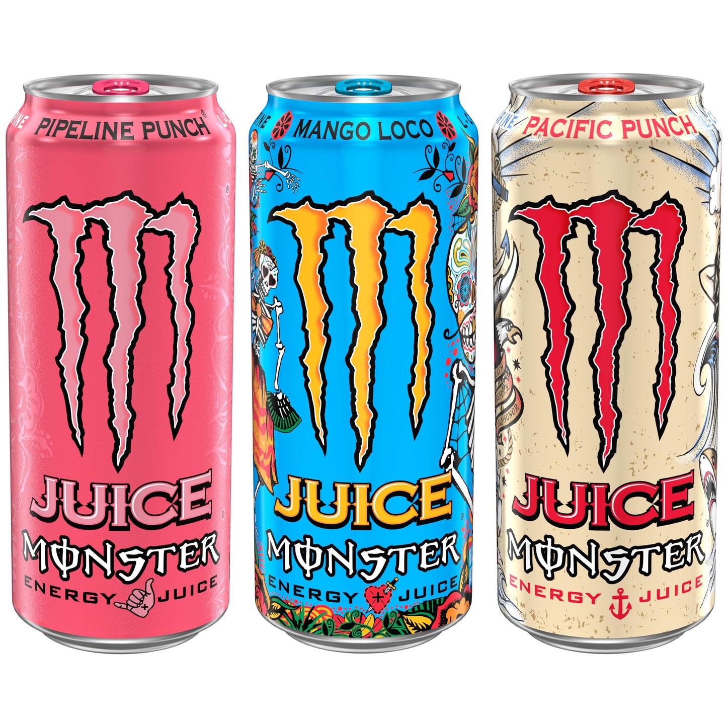 Monster Energy Juice Monster Variety Pack, PPMLPP, Energy Drink, 16 Ounce | Energy + Juice, Pack of 15