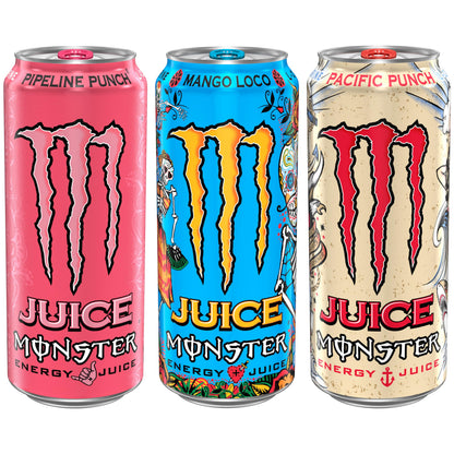 Monster Energy Juice Monster Variety Pack, PPMLPP, Energy Drink, 16 Ounce | Energy + Juice, Pack of 15