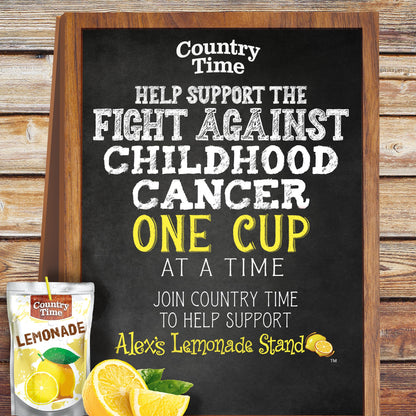 COUNTRY TIME Lemonade Ready to Drink Flavored Drink Pouches, 40 ct Pack, 4 Boxes of 10 Drink Pouches