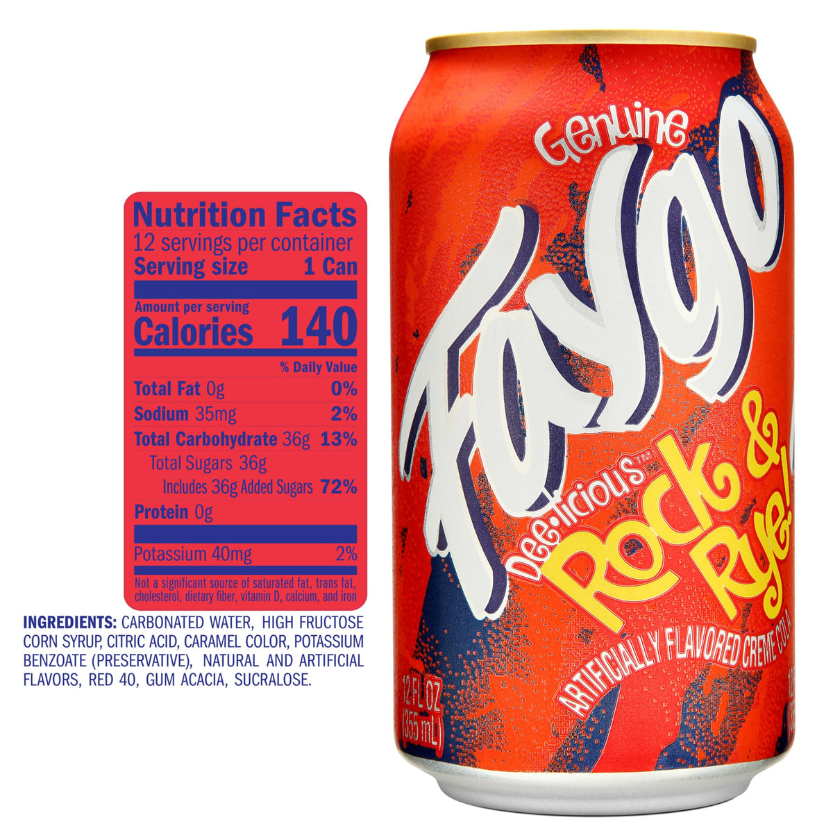 Lord Rye Faygo Rock & Rye | 12-Pack of 12oz Cans | Cream Cola Fusion | Sweet, S ...