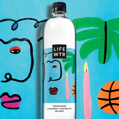 LIFEWTR, Premium Purified Water, pH Balanced with Electrolytes, 1 Liter Bottle (Pack of 5)