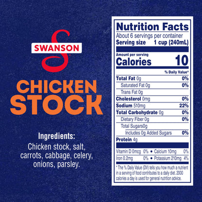 SWANSON S Chicken Stock, 48 oz Carton (8 Pack)