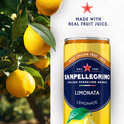 Sanpellegrino Italian Sparkling Drink Limonata, Sparkling Lemon Beverage, 24 Pack Of Cans